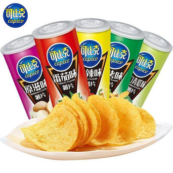 Copico Potato Chips 105g Classic Canned Original Tomato Spicy Cucumber Flavor Puffed Potato Chips Snacks