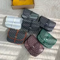 Cross-Border New Goyard Dog Tooth Goya Hobo Underarm Male and Female Couple Saddle Bag Single Shoulder Crossbody Messenger Bag