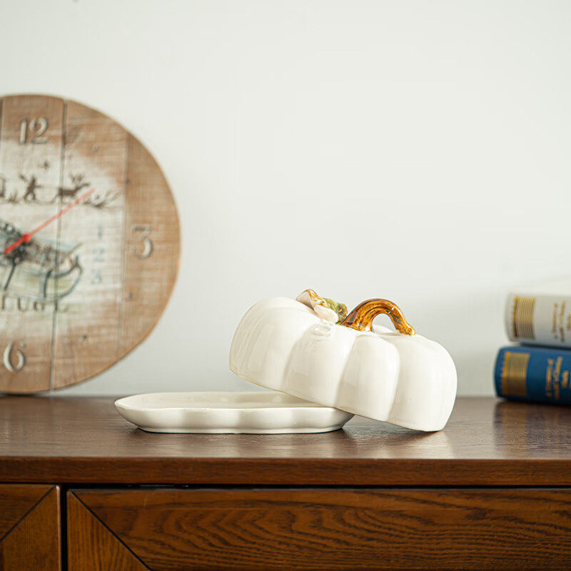 Cross-Border Popular Su's Ceramic Pumpkin Ceramic Plate Bread Cake Dried Fruit Candy Butter Steak Dinner Plate Halloween