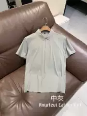 Ice-Cool, Quick-Dry, Traceless Technology! High-Thread-Count Yarn with a Silky Feel, Summer Men's Short-Sleeve Polo Shirt with a Turn-Down Collar