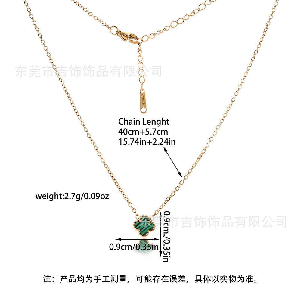 Amazon Best-selling Titanium Steel Mini Double-sided Fritillaria Four-leaf Clover Necklace Clavicle Chain Delicate High-grade Flowers All-match