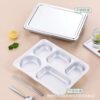 Stainless Steel Indonesian Lunch Box Student Canteen Restaurant Dinner Plate Divided Stainless Steel Fast Food Plate Divided Rice Plate