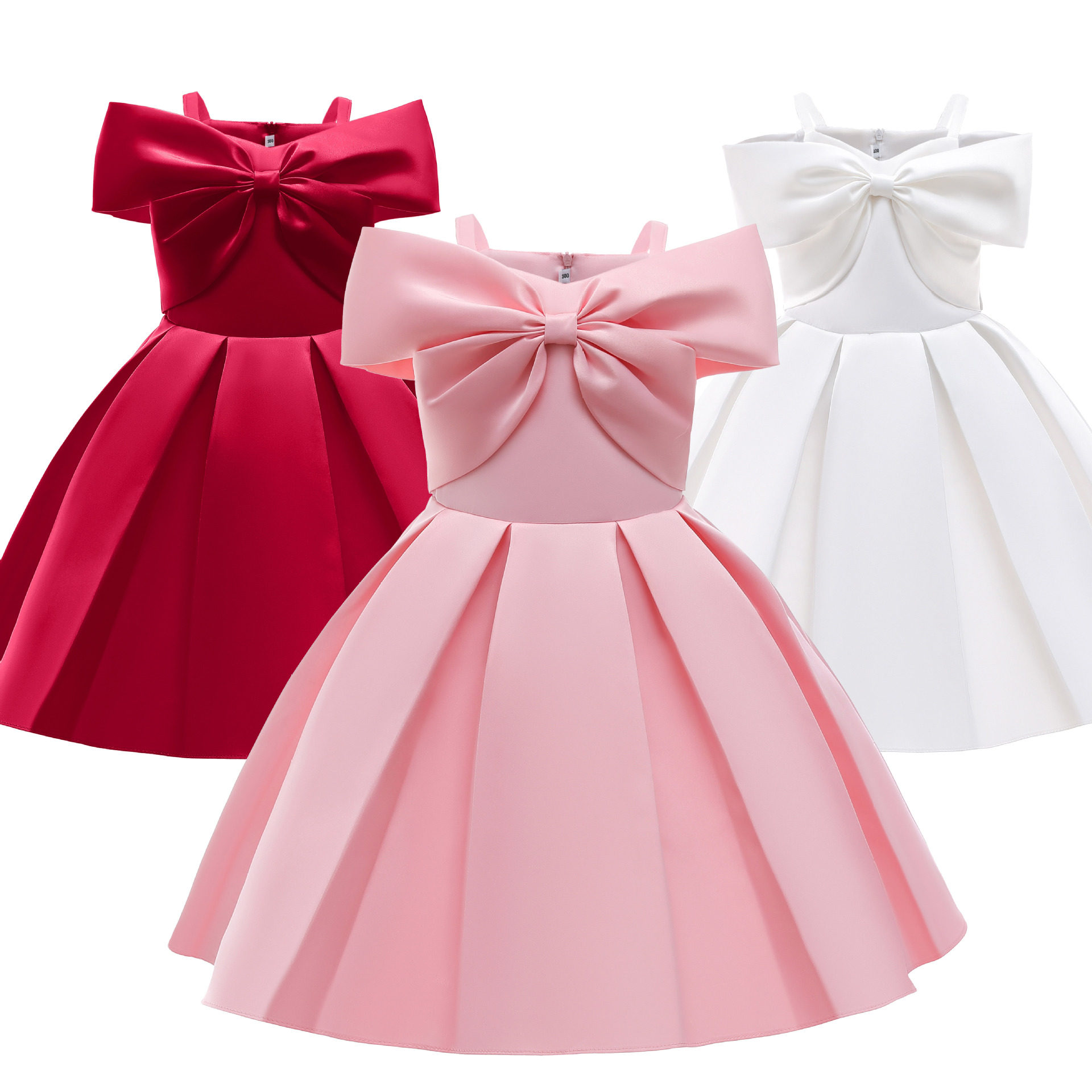 Children's dress strapless pleated princess dress for girls piano performance children's dress