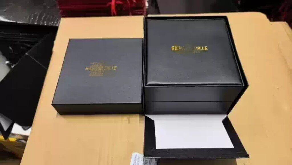 Richard Watch Storage Box Rm Richard Mi Le Packaging Box Black Leather Watch Box Gift Bag Instruction Manual Complete Set