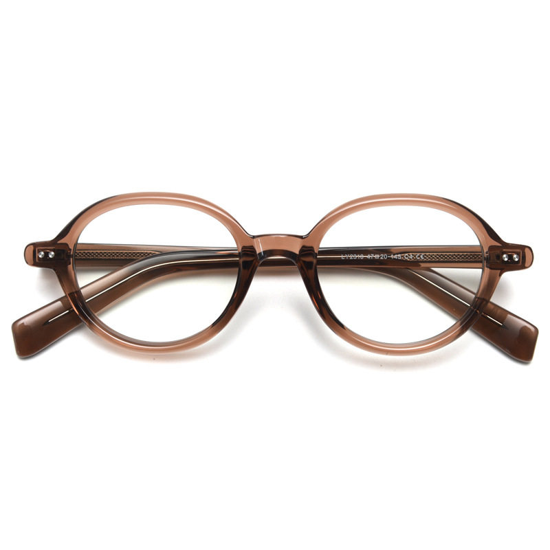 2310 Personalized Retro Oval Men's and Women's Literary Myopia Glasses Frames Trendy Flat Frames Plate Feet Can Be Matched with Prescription Trend