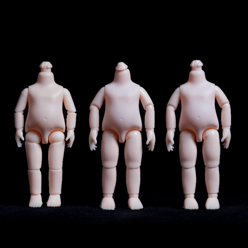 16 ซม.ตุ๊กตาร่างกายสีขาวกล้ามเนื้อ bjd12 คะแนนร่างกาย ob11 ข...