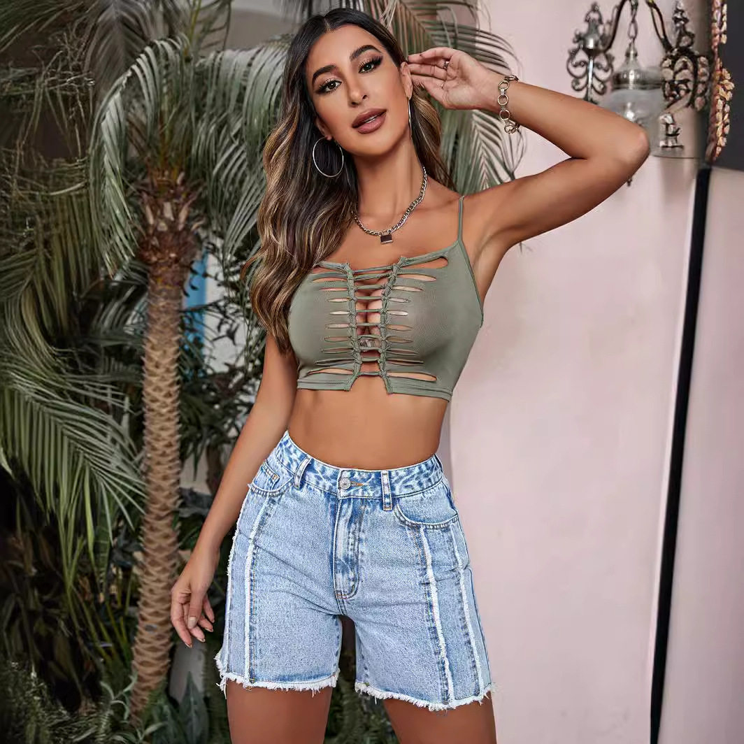 Womens Slim Fit Denim Shorts Comfortable Stylish Casual Perfect for Summer Outings Wholesale Available