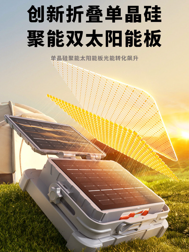 Solar Portable Lamp Rechargeable Floodlight Portable Night Market Street Stall Lamp Outdoor Multi-Functional Camping Emergency Lamp