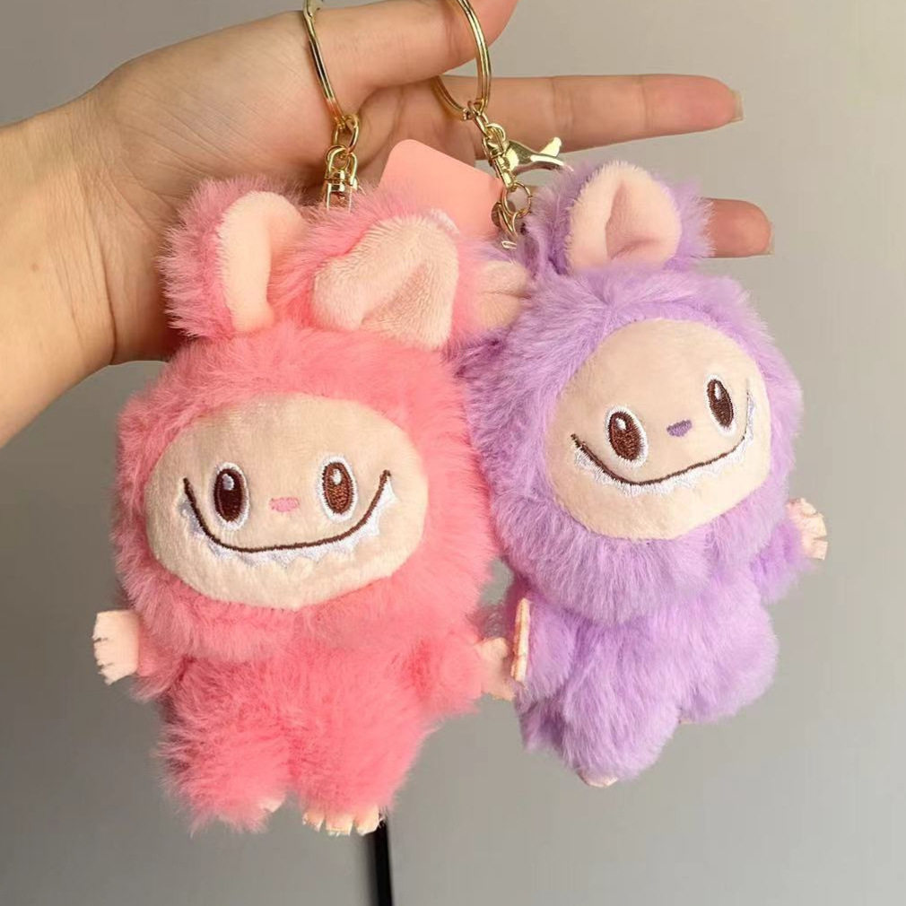 Net red cute plush cloth doll keychain girl heart couple bag car pendant catch baby machine wholesale