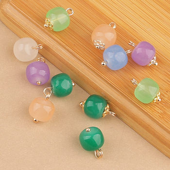 Cheongsam Button Color Imitation Jade Cylindrical Shirt Tang Suit Hanfu Decorative Lantern Button Chinese Style Foot Buckle