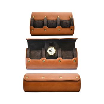 Hot-Selling Leather Anti-Drop Three-Pack Watch Box, Business Pu Dust-Proof Flip-Top Watch Storage Box, Jewelry Box