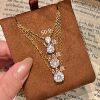 Zhao Lusi's Same Style Booger Diamond Necklace with a Teardrop on the Neck, High-End Classic Accessory, Mini Single Diamond Clavicle Chain