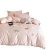 High-End All-Cotton Long-Staple Cotton Brushed Four-Piece Set, Girly Pink Fresh Style Duvet Cover, Cartoon Cute Design for All Seasons