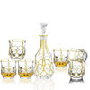 (Gold Statue) Gold-Encrusted Crystal Glass Wine Glass Whiskey Glass Set Wine Bottle Seven-Piece Set Living Room Decorative Ornaments