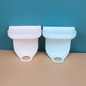 Bathroom Kitchen Shower Detergent Soap Box Hand Sanitizer Shelf Wall-mounted Hole-free