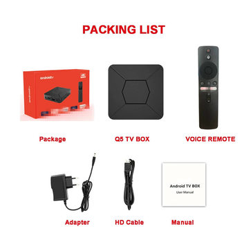 Cross-border Q5 set-top box home dual-band network TV box HD player 4K Android TVBOX Bluetooth ATV