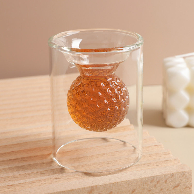 Creative crystal egg beer glass double-layer glass whiskey wine glass wine separator vodka Rugby Cup