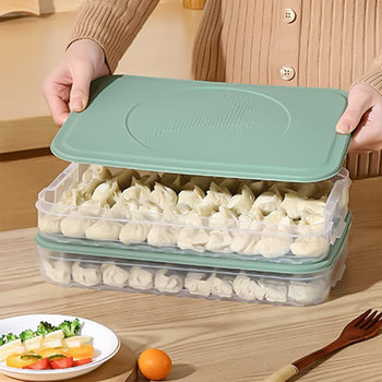 Dumpling Box Frozen Dumplings Household Refrigerator Quick-Frozen Dumpling Box Wonton Special Multi-Layer Quick-Frozen Wonton Preservation Box