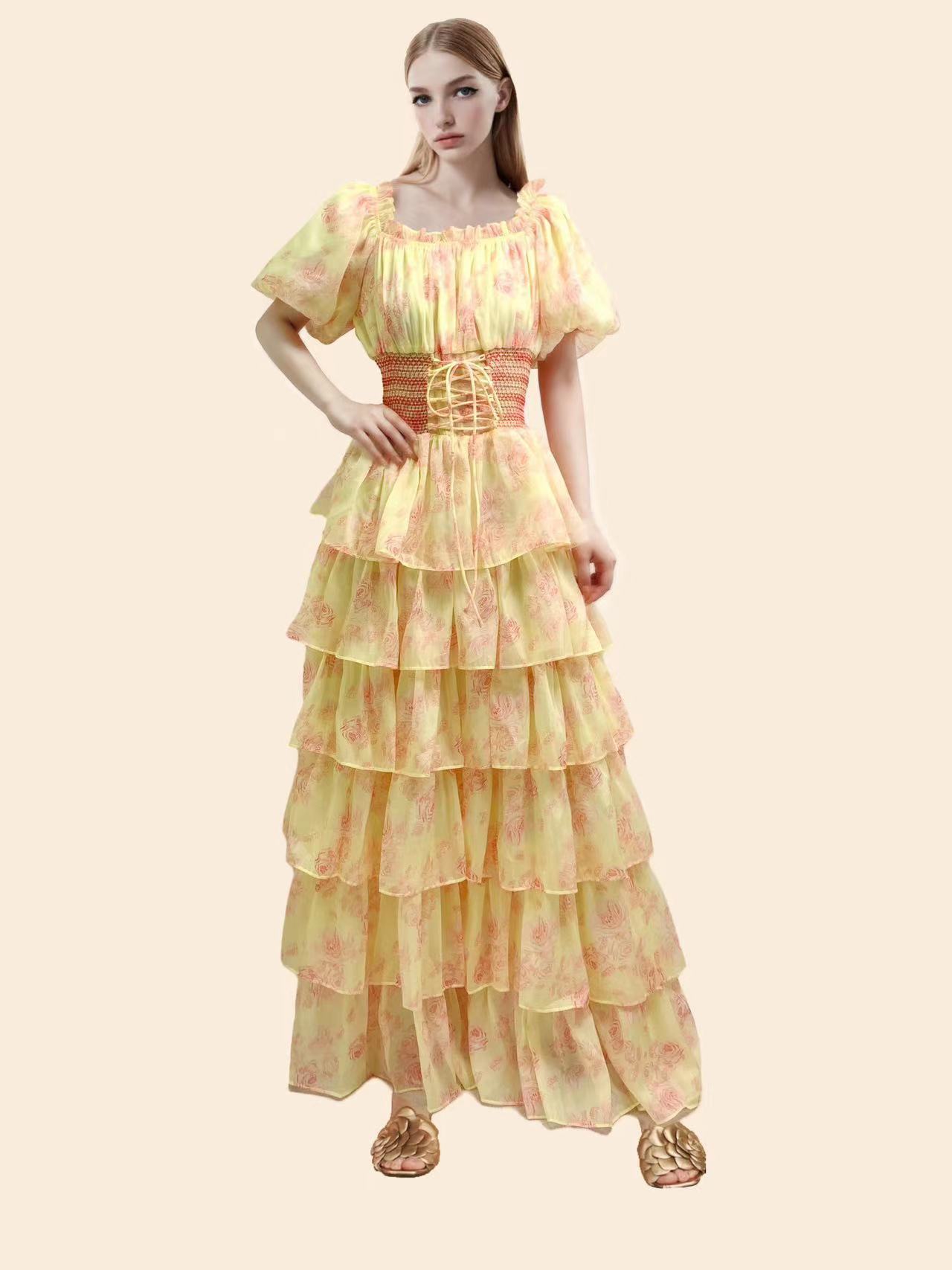 (Mới) Mã K7445 Giá 2170K: Váy Đầm Liền Thân Dáng Dài Nữ Gutdo Tay Phồng Hàng Mùa Xuân Thu Đông Họa Tiết Hoa Thời Trang Nữ Chất Liệu G05 Sản Phẩm Mới, (Miễn Phí Vận Chuyển Toàn Quốc).