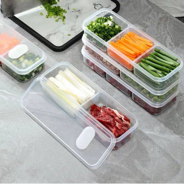 Refrigerator Fresh Food Compartment Storage Box Meat Ingredient Freezer Box Ginger Onion Garlic Box Divided Storage Preparation Box