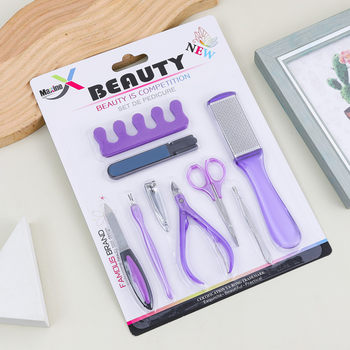 Manicure Tools Nail Clippers Carbon Steel Suction Card Blister Set Nail Scissors Wholesale 32-Piece Household Gift Box Storage