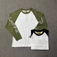 Cross-border exclusive for corteiz Alcatraz Island color matching long sleeve T-shirt 2024 new round neck cotton bottoming shirt