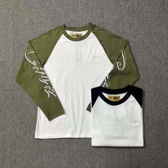 Cross-border exclusive for corteiz Alcatraz Island color matching long sleeve T-shirt 2024 new round neck cotton bottoming shirt
