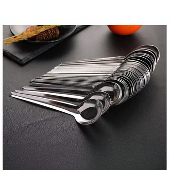 Stainless Steel Thickened Spoon Soup Spoon Flat-Bottomed Spoon Tableware Long and Short Handle Spoon Watermelon Spoon Children's Rice Spoon