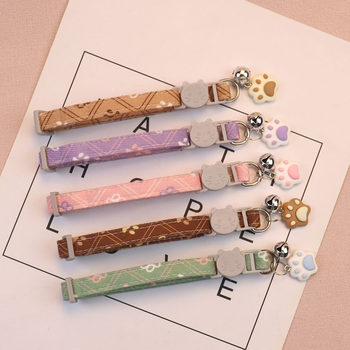 New pet collar cat dog small and medium dog collar cute footprints bell cat collar wholesale cross-border