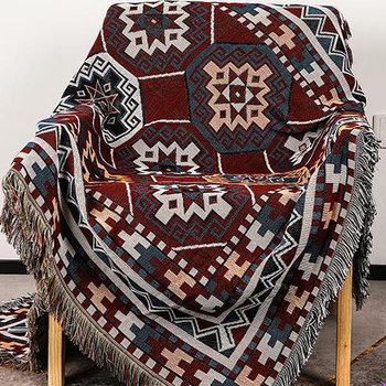 Scandinavian Ethnic Style Tapestry Living Room Decoration Background Cloth Bohemian Style Single Seat Sofa Towel Machine Washable Blanket
