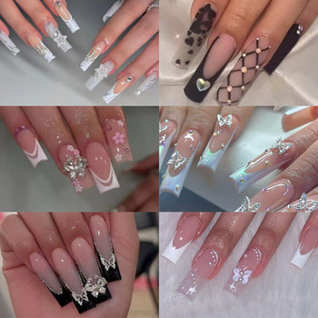 New cross-border wearing nail collection wholesale French European and American press on nail fake nail nail patch