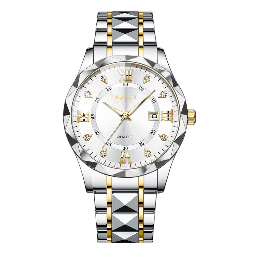 Men's Watch Large Dial Wristwatch Luminous Men's High-Grade Non-Automatic Mechanical Watch Men's Quartz Calendar Wristwatch