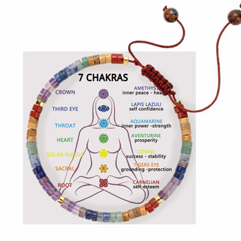 Seven-Meridian Natural Stone Picasso Lapis Lazuli Hand-Woven Bracelet Bohemian Rope Bracelet Rainbow Color