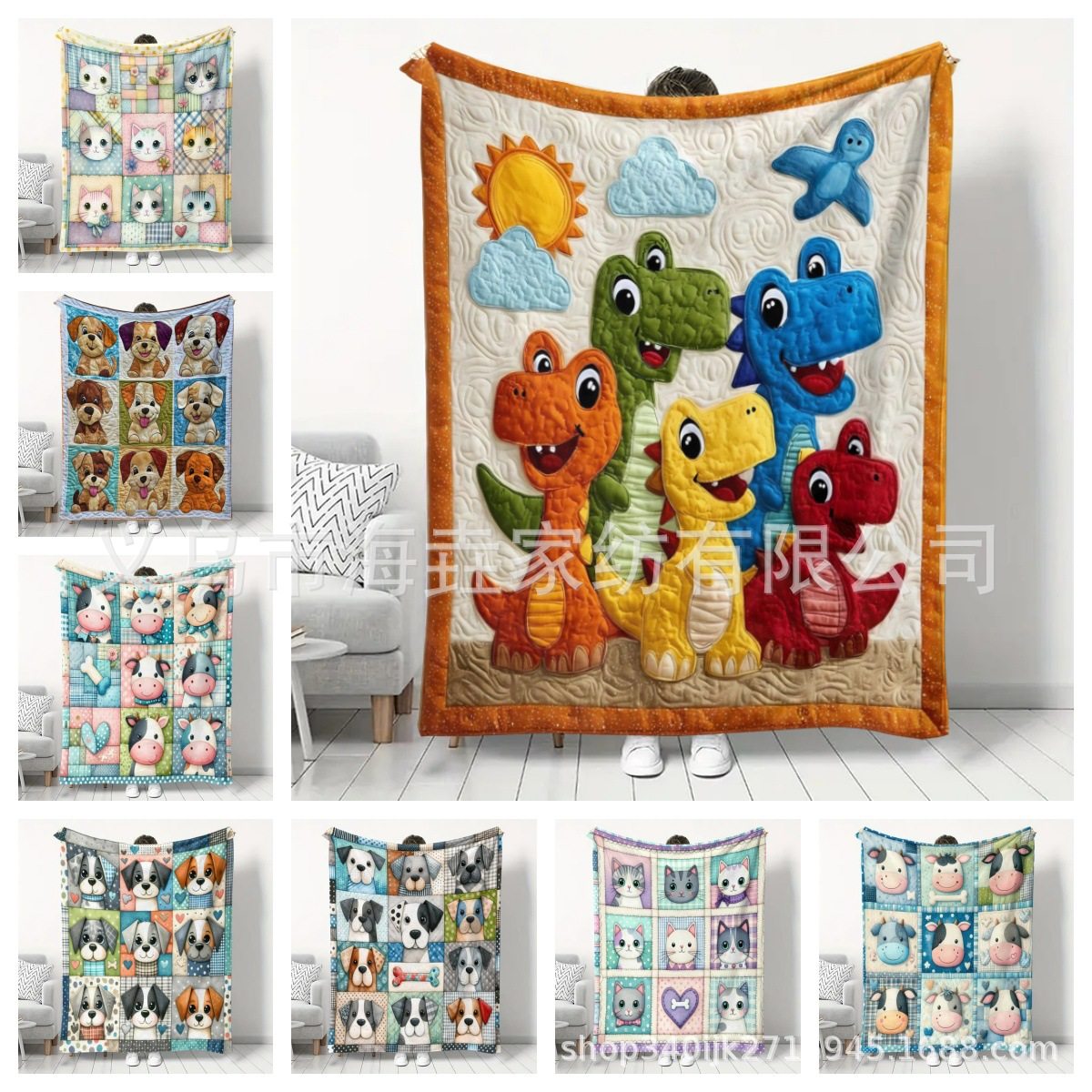 Cross-Border Flannel Blanket Customization Peripheral Diyjit Dropshipping Thickeneded Blanket Air-Conditioned Nap Blanket Independent Station