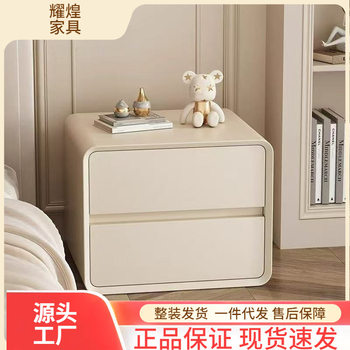 Solid Wood Bedside Table 2025 New Style Simple Narrow Style Small Accessible Luxury High-End Cream Style Bedroom Home Bedside Table