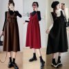 Maternity Autumn and Winter Dress 2023 New Velvet Thickeneded Suit Fashionable Autumn and Winter Vest Dress