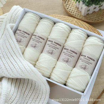 Foreign Trade Cross-Border 245 Wool Thread Hand-Knitted Scarf Sweater Hat, 0.1kg Ball of Hand-Knitted Medium Thick Wool Thread