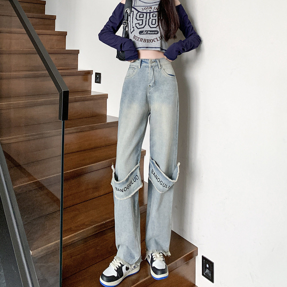 Plus Size Vintage High Waisted Straight Leg Jeans for Women Spring Collection Slim Fit Trendy Design Wholesale