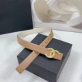 3.0cm wide warm white with brown letter gold buckle