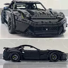 Compatible with Lego Jetstar 91102 Ferrari Black Knight F12 car, difficult to assemble building block toys, remote control car