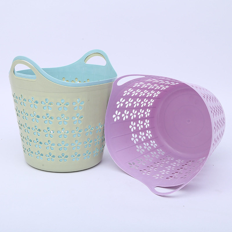 Ready Supply of Plastic Dirty Clothes Basket Cut Out Storage Laundry Basket Bedroom Storage Organization Dirty Clothes Plastic Storage Basket