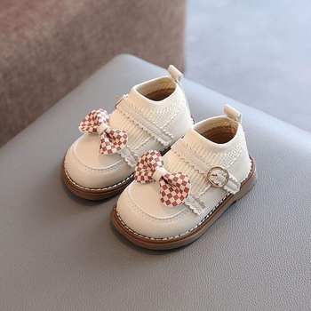 2025 New Baby Toddler Shoes Non-Slip Soft Bottom Baby Shoes 1 to 2-3 Years Old Children's Flats British Style Princess Shoes