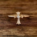 Golden long cross-with diamonds