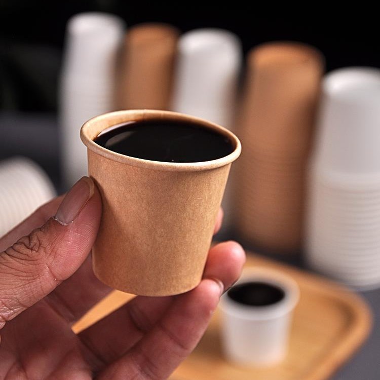 Food Festival Disposable Mini Paper Cups Extra Small Size for Tasting Drinks and Food 30/50/100ml Customizable