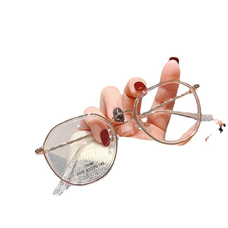 2020 new polygon anti-blue light glasses frame Internet celebrity same Korean style female student myopia finished glasses wholesale