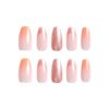 Cross-border Wearing Armor Orange Gradient Glitter False Nails Removable Nail Finished Nail Press on Nails