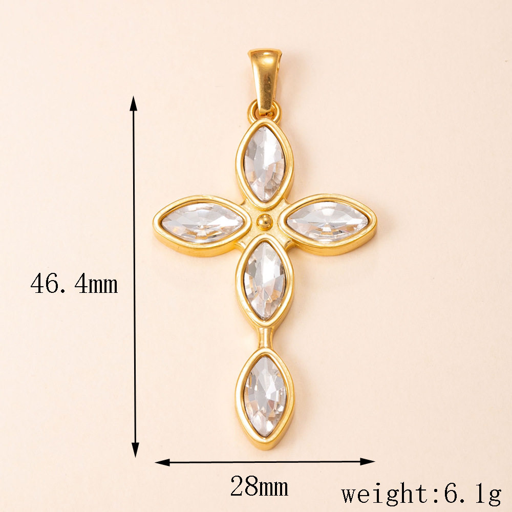 สั่งซื้อนำเข้า ยุโรปและอเมริกา Cross-border สแตนเลสสตีล Marquise zircon เพชรเต็ม 18 K Gold-Plated สุภาพสตรีจี้ DIY เครื่องประดับอุปกรณ์เสริม จากจีน 1688 taobao alibaba tmall