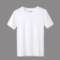 Solid color short sleeve round neck white