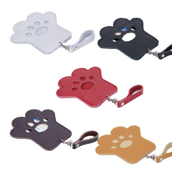 Cross-border cartoon cat's claw design first layer cowhide card holder card holder large capacity card position leather card bag access control card holder