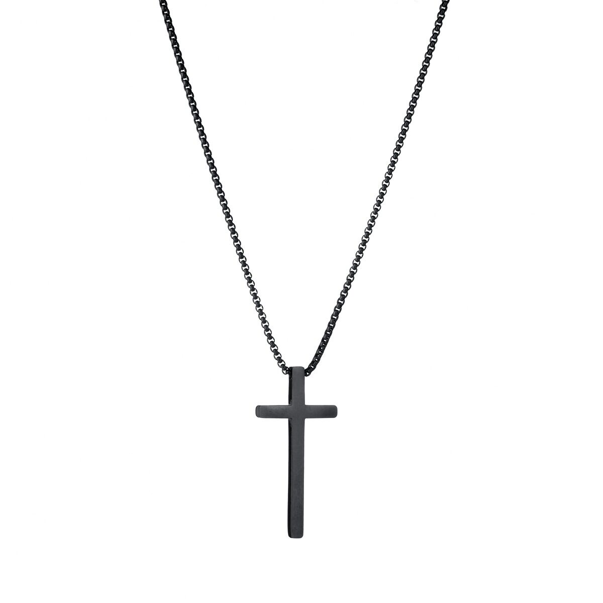 Cross-border European and American Cross Necklace Men's Simple Fashion Long Pendant Color-free Woolen Chain All-match Accessories Women